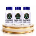 Three bottles of Marine Sea Moss Capsules on a gold and marble pedestal 